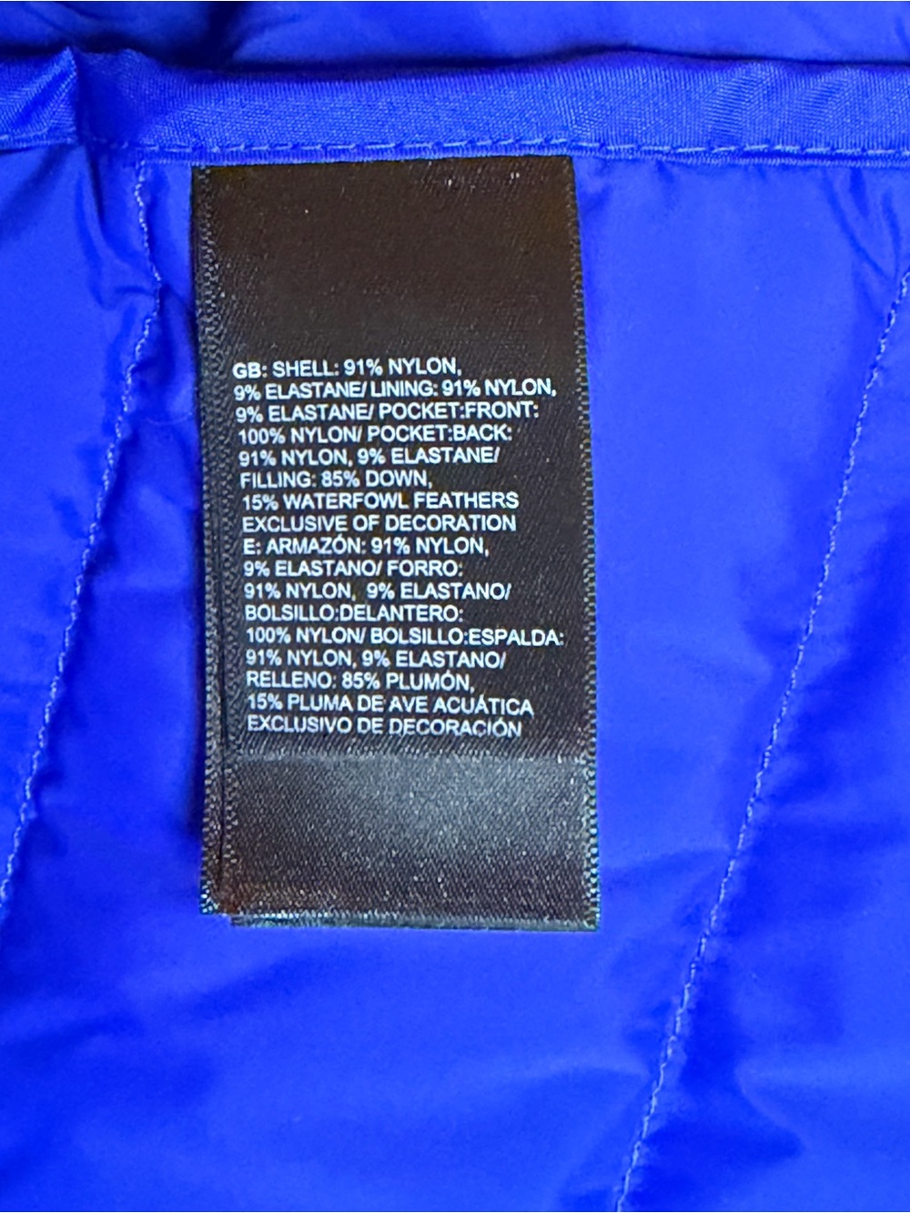 The North Face 700 Fill Down Vest Royal Blue Small Puffer Zip Outdoor Hiking - Picture 10 of 10